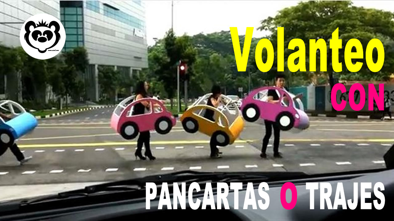 Volanteo con pancartas o disfraz